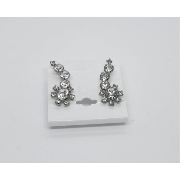 Vintage Coro Rhinestone Earrings Clip On Mid Century 1950s  Lot C - Picture 4 of 4